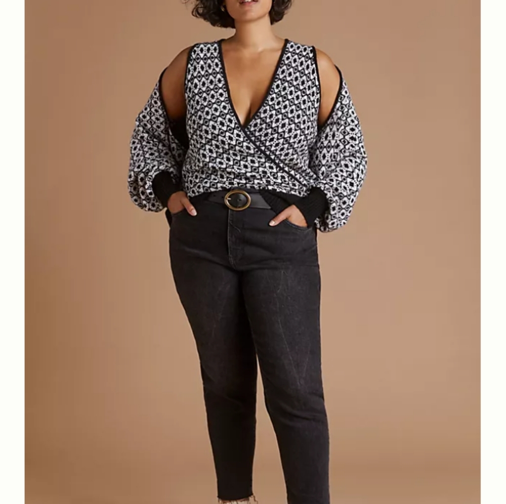 Anthropologie Maeve Floral Sweater Shrug Set